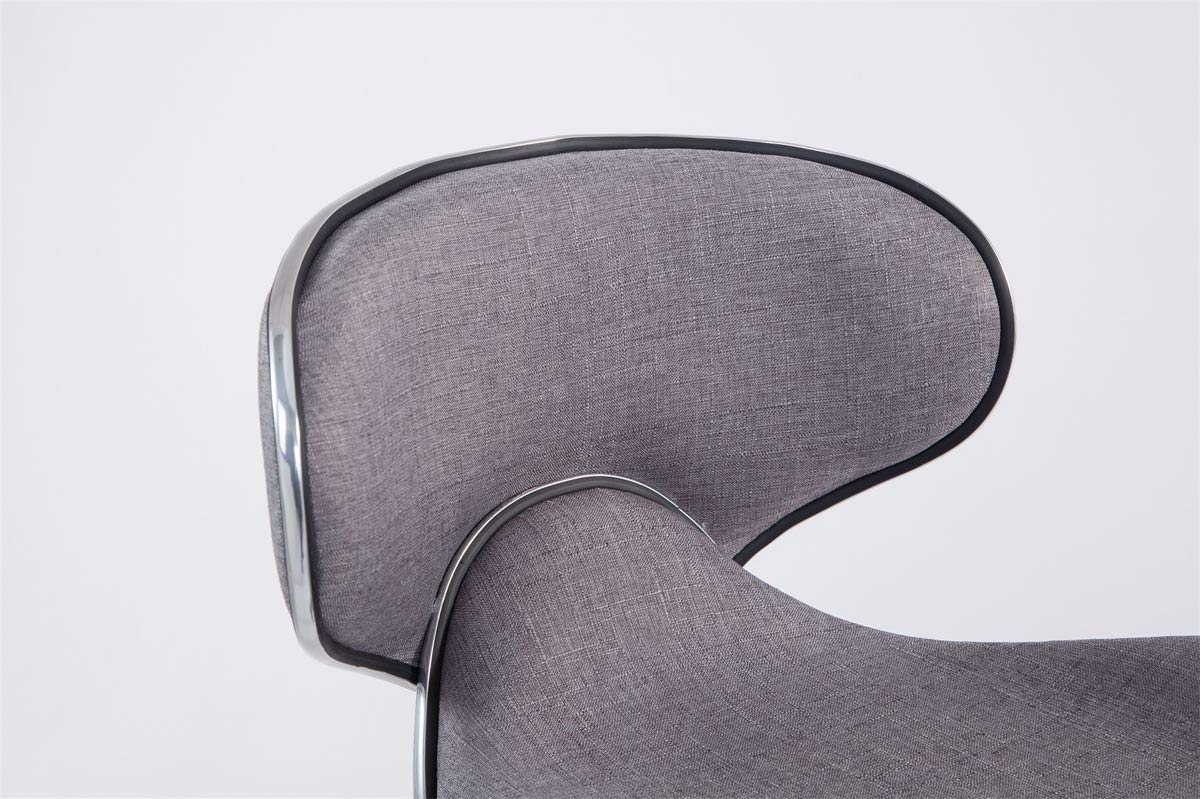 CLP Lot De 2 Tabourets De Bar Las Vegas V2 en Tissu I Chaises Hautes Ajustables Et Pivotantes I Piètement Et Repose-Pieds en Métal | Couleur Gris Clair Couleur du Cadre Chrome