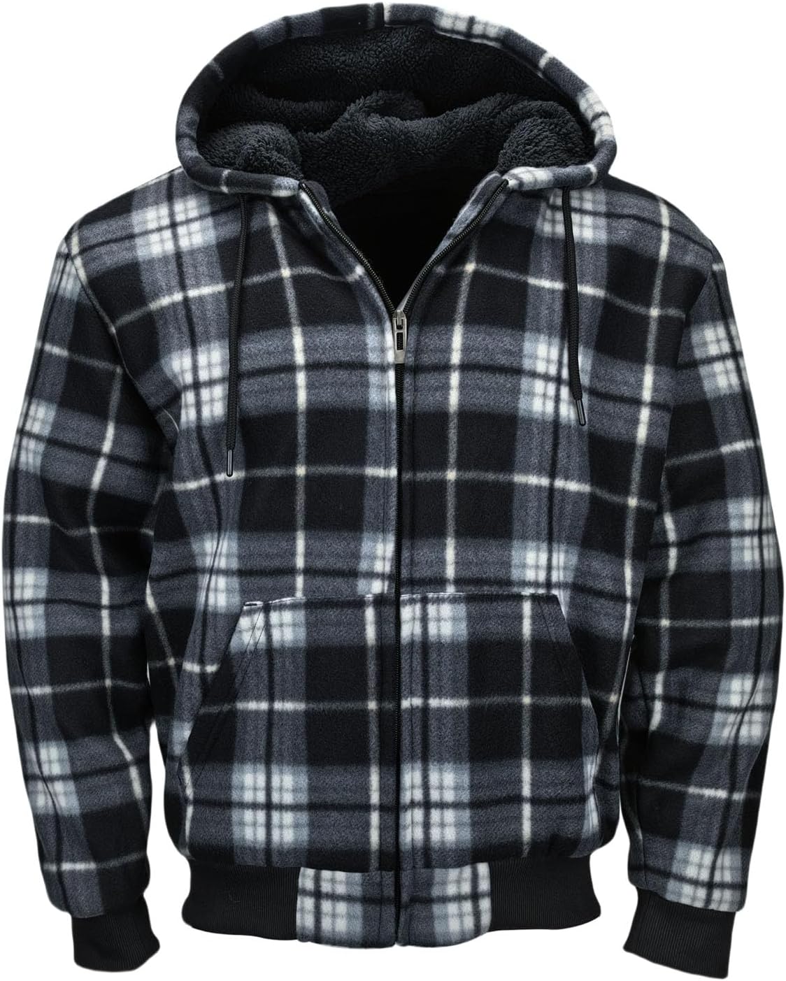 Winter Hoodies for Men，Sherpa Fleece Lined Jackets Thermal Fashion Hooded Coats Zip Up Sweatshirt - Image 2