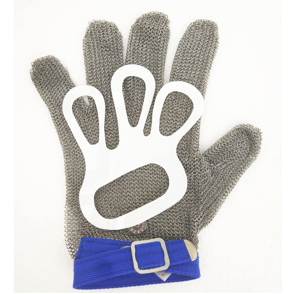 Gant de sécurité | Résistant aux coupures | Fil d'acier inoxydable | Gants de travail | Couper les huîtres | Taille universelle | Fermeture forte | Contre les réductions et les réductions