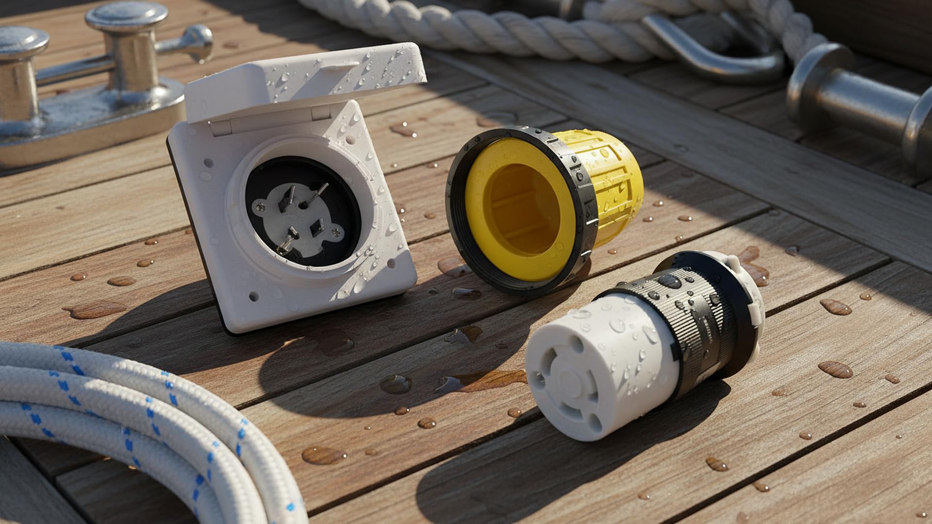 Entrada de alimentación resistente a la intemperie de 30 A 125 V, conector de bloqueo de rotación hembra con cubierta protectora para RV, barco marino, remolque y actividades al aire libre, kit de