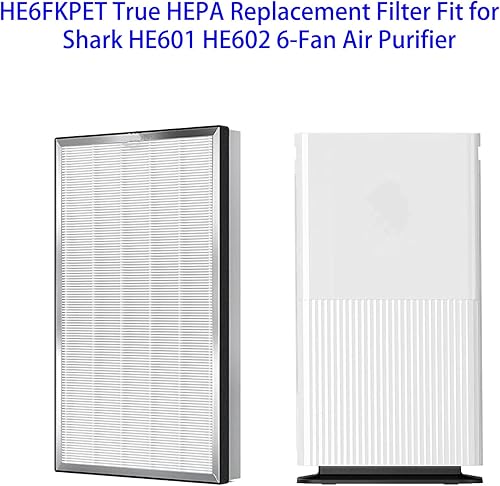 Miniatura 2 de HE6FKPET Filtro de repuesto HEPA verdadero apto para Shark HE600 HE601 HE602 6 ventilador purificador de aire Comparar parte HE6FKPET HE6FKBAS