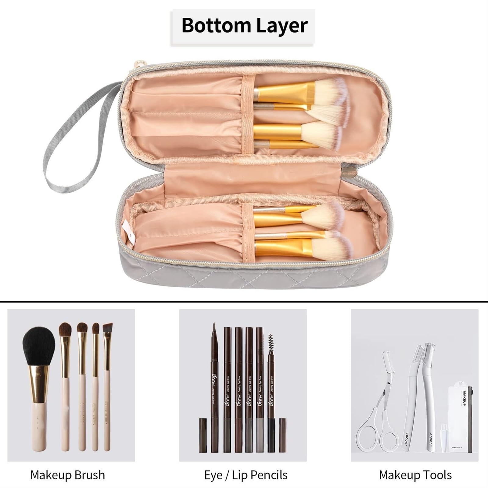 RUVOO Portátil para Viaje Bolsas Bolsa de cosméticos de Viaje Bolsa de cosméticos Transparente Bolsa de Almacenamiento de cosméticos Bolsa de Aseo Organizador Maquillaje(A)