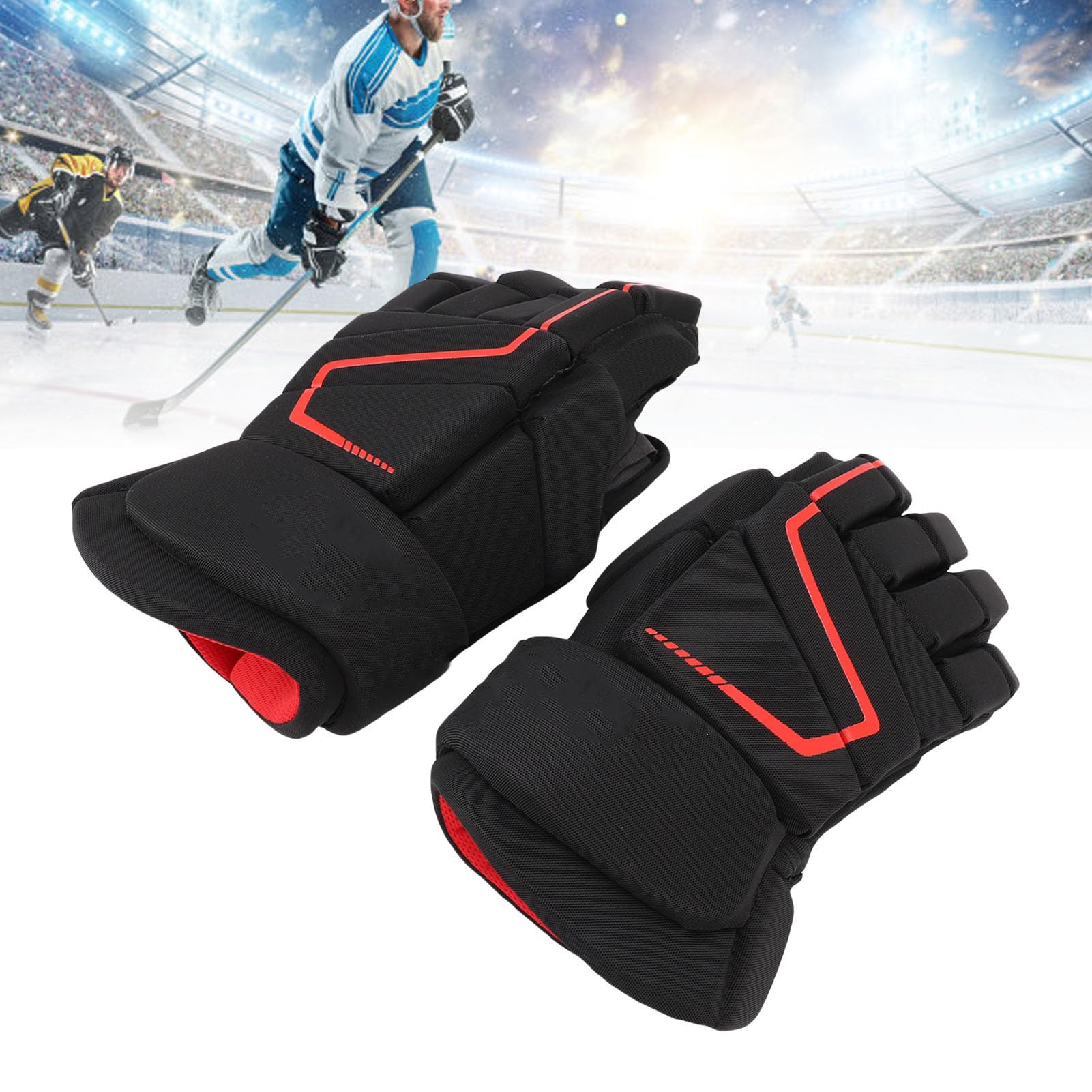 Guanti da Hockey su Ghiaccio, Guanti da Hockey su Pista Traspiranti Protettivi in ​​Schiuma di Nylon Eva per Giocatori Giovanili