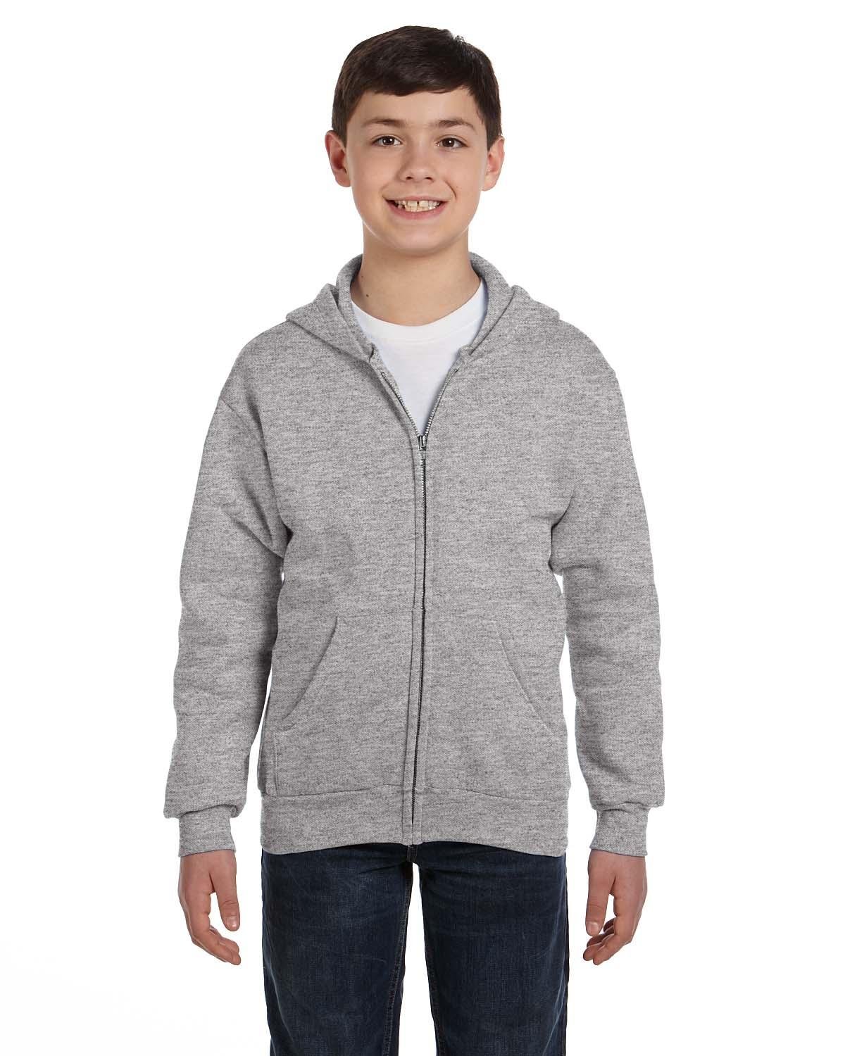 Hanesunisex child Full Zip athletic hoodies, Light Steel, Medium US
