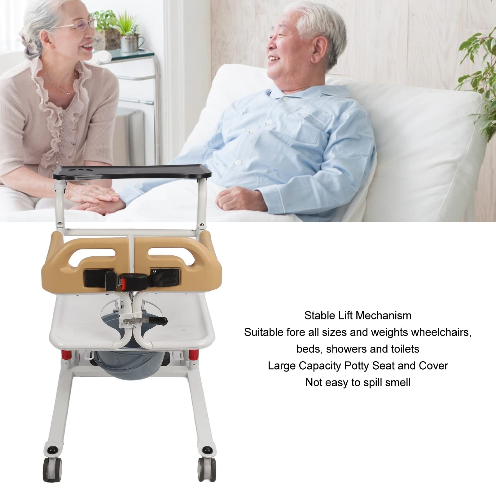 Podnośnik do Podnoszenia Pacjenta, Pomoc do Podnoszenia Wózka Inwalidzkiego, Wózek Transportowy Przyłóżkowy dla Osób Niepełnosprawnych, Pompa Hydrauliczna Regulowana Wysokość Deski Sedesowej Podnośnik