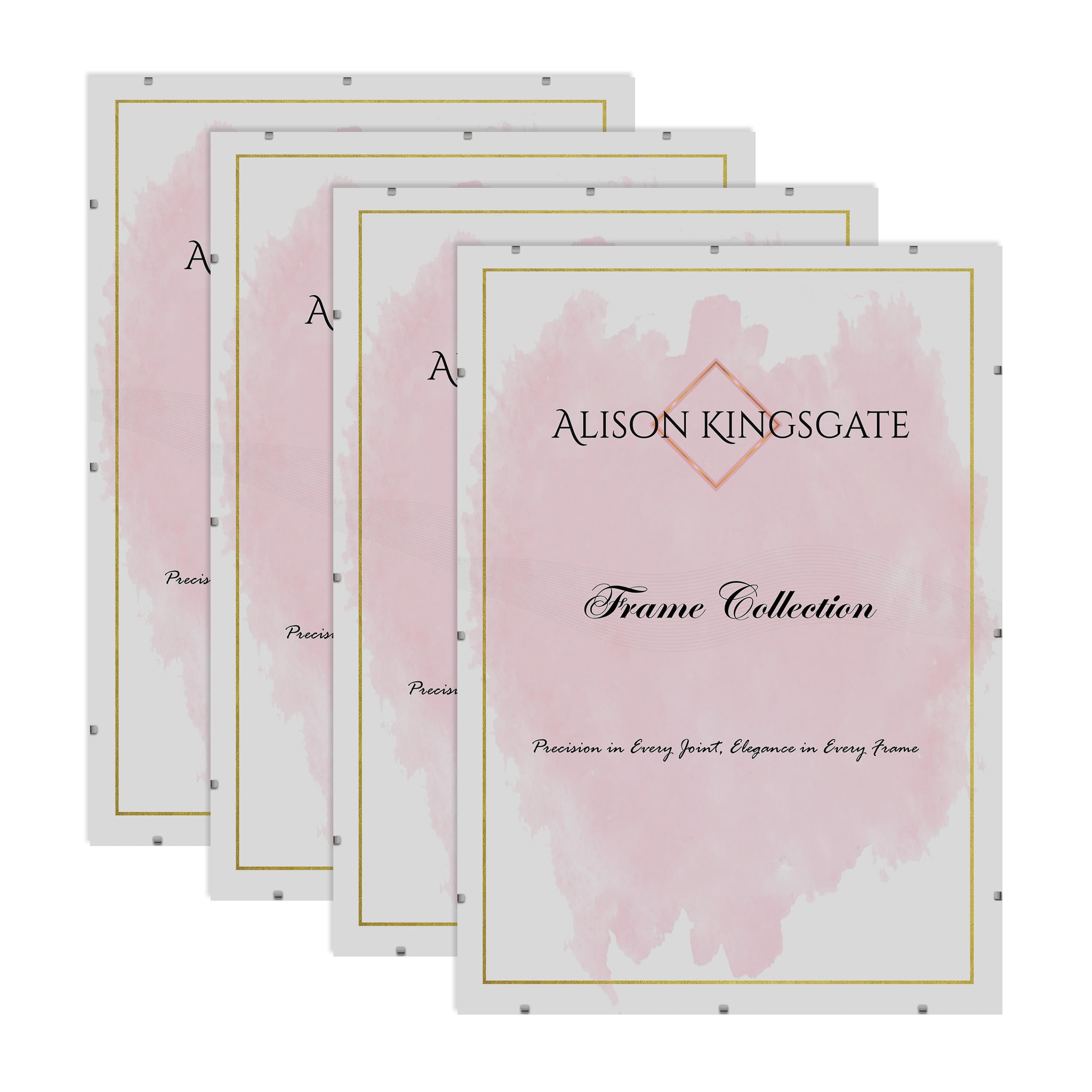 Alison Kingsgate 30X20 Clip Frame (Pack of 4)- Frameless Picture Frame with Shatter-Resistant Perspex & Sturdy MDF Back- Borderless Clip Photo Frame for Posters, Certificates, Art & Wall Decor — image 1