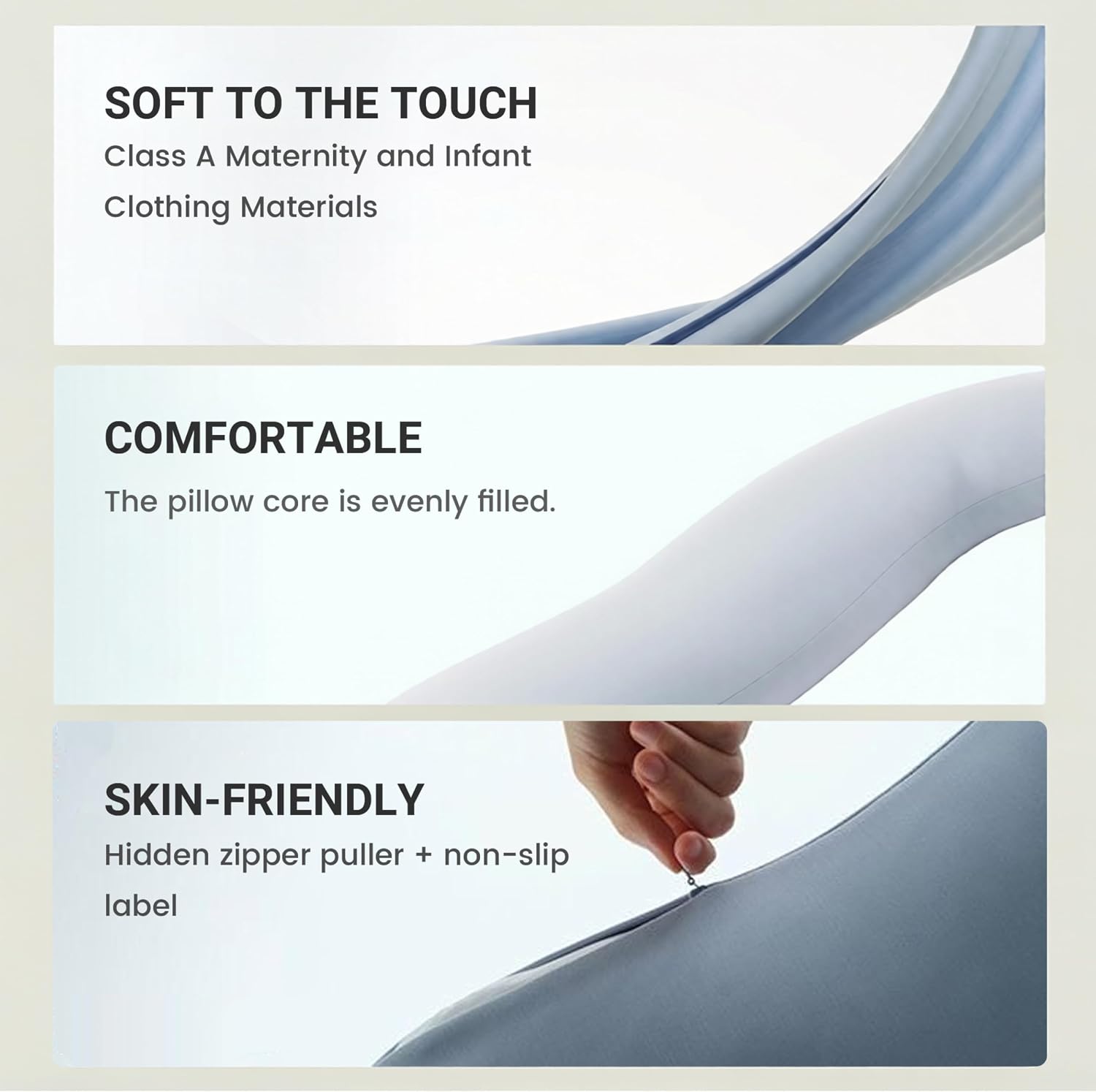 Moon Body Pillow Moon Body Pillow, Skin-Friendly Fabric Side Sleeper with Removable Cover (41.34×11.81 Inch) Pea Pod for Side Sleeper