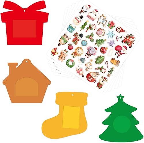 Miniatura 4 de WorldBazaar Paquete de 12 marcos de fotos de Navidad para niños, kits de marcos de fotos de vacaciones de invierno, aula, decoración del hogar,