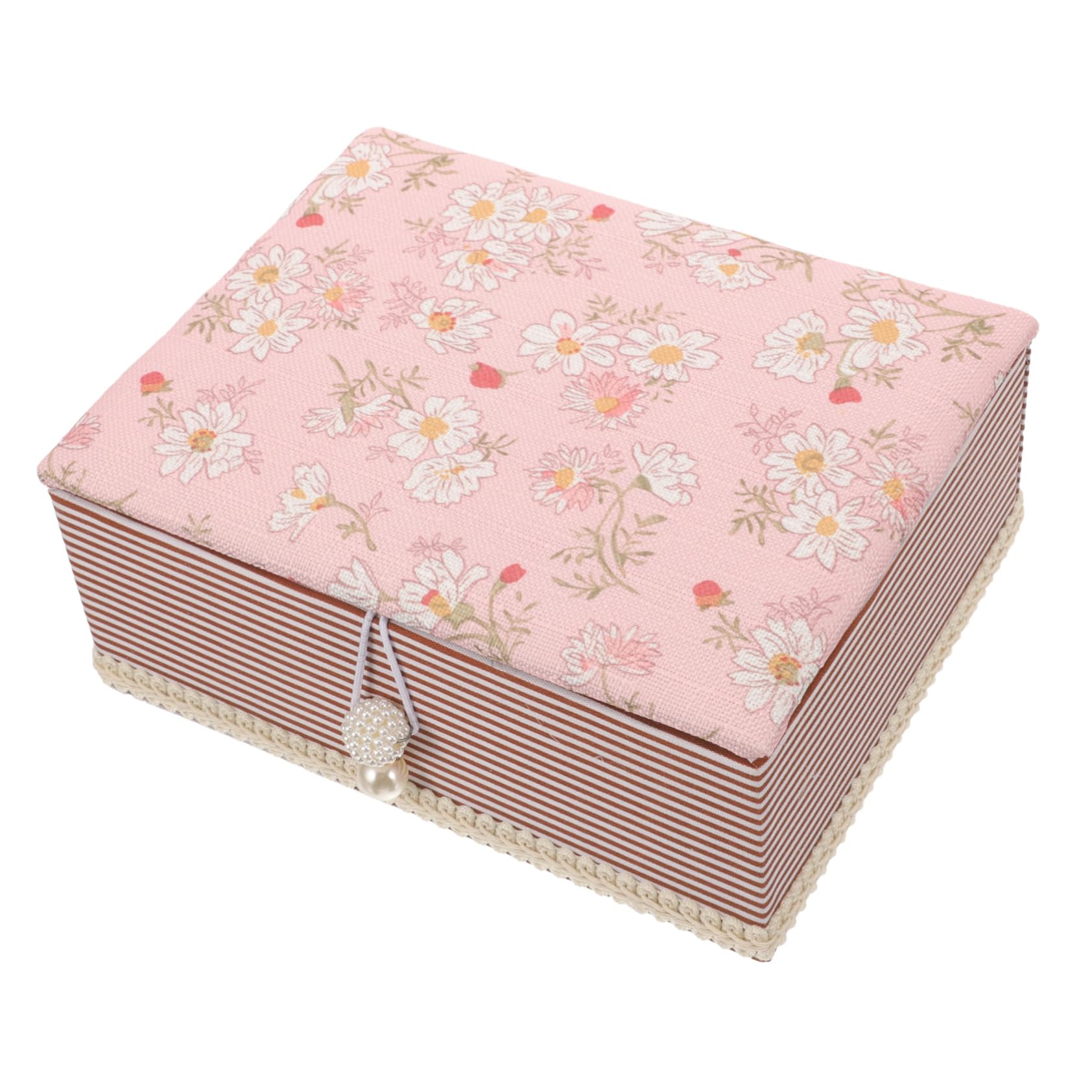 STOBOK 3stücke Nähkorb Für Zuhause Tragbare Nähbox Mit Aufbewahrung Für Nadeln Fäden Und Knöpfe Für Bastelarbeiten Und Studenten Kleine Praktische Organizer Mit Floralen Mustern