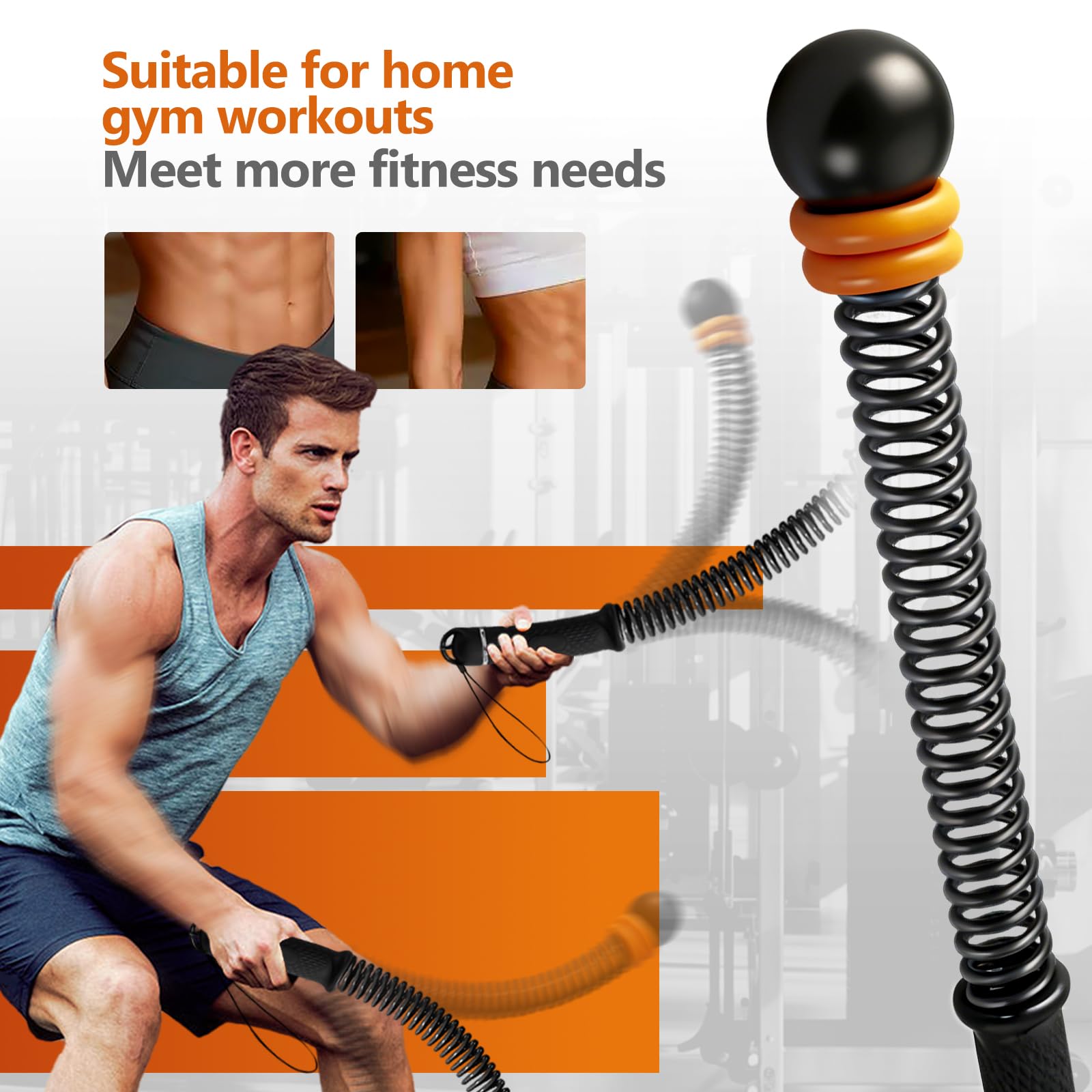 cuerdas de batalla sin cuerda, Cuerda De Entrenamiento Sin Cable, Diseño mejorado de la nueva generación de cuerdas de fitness inalámbricas, ergonomía mejorada para un manejo optimizado y movilidad