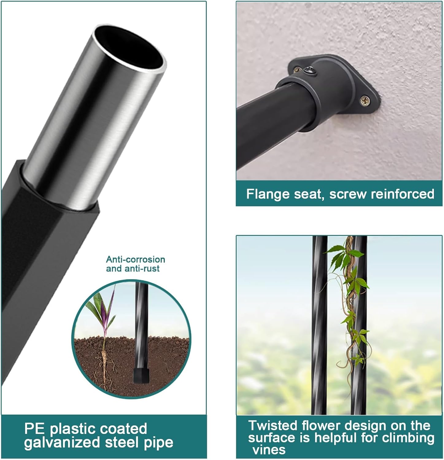 Black Half Side Garden Arch, Steel Rose Arch Against The Wall, Patio Metal Garden Arches, Climbing Plant Garden Archway, Outdoor Garden Arbor Decor, Arcade Driveway Entrance (Color : White, Size : 1