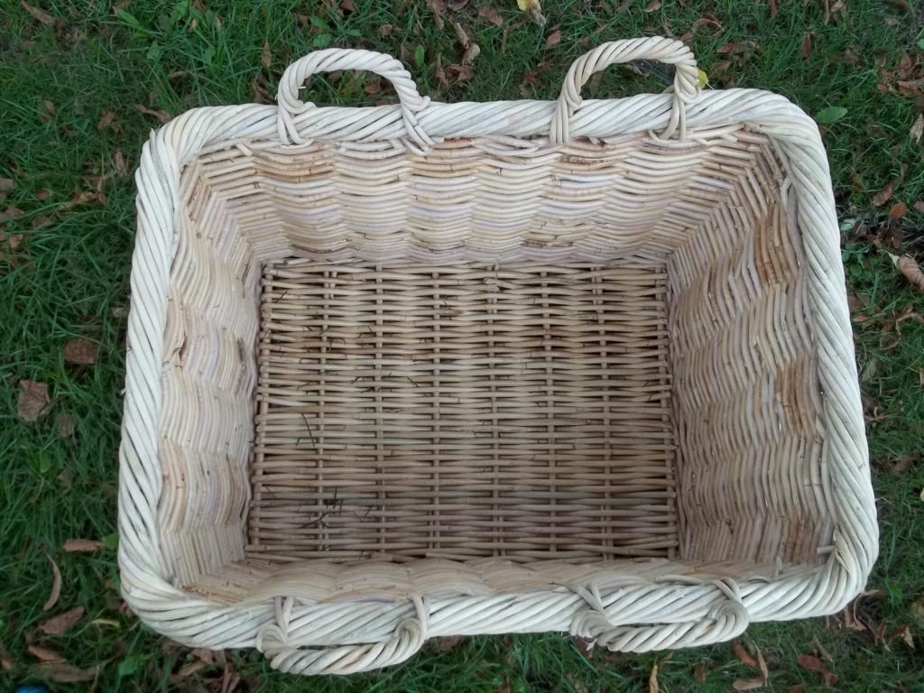 Kaminkorb, Holzkorb, Erntekorb aus Boondot (Rattan) hell naturfarbig