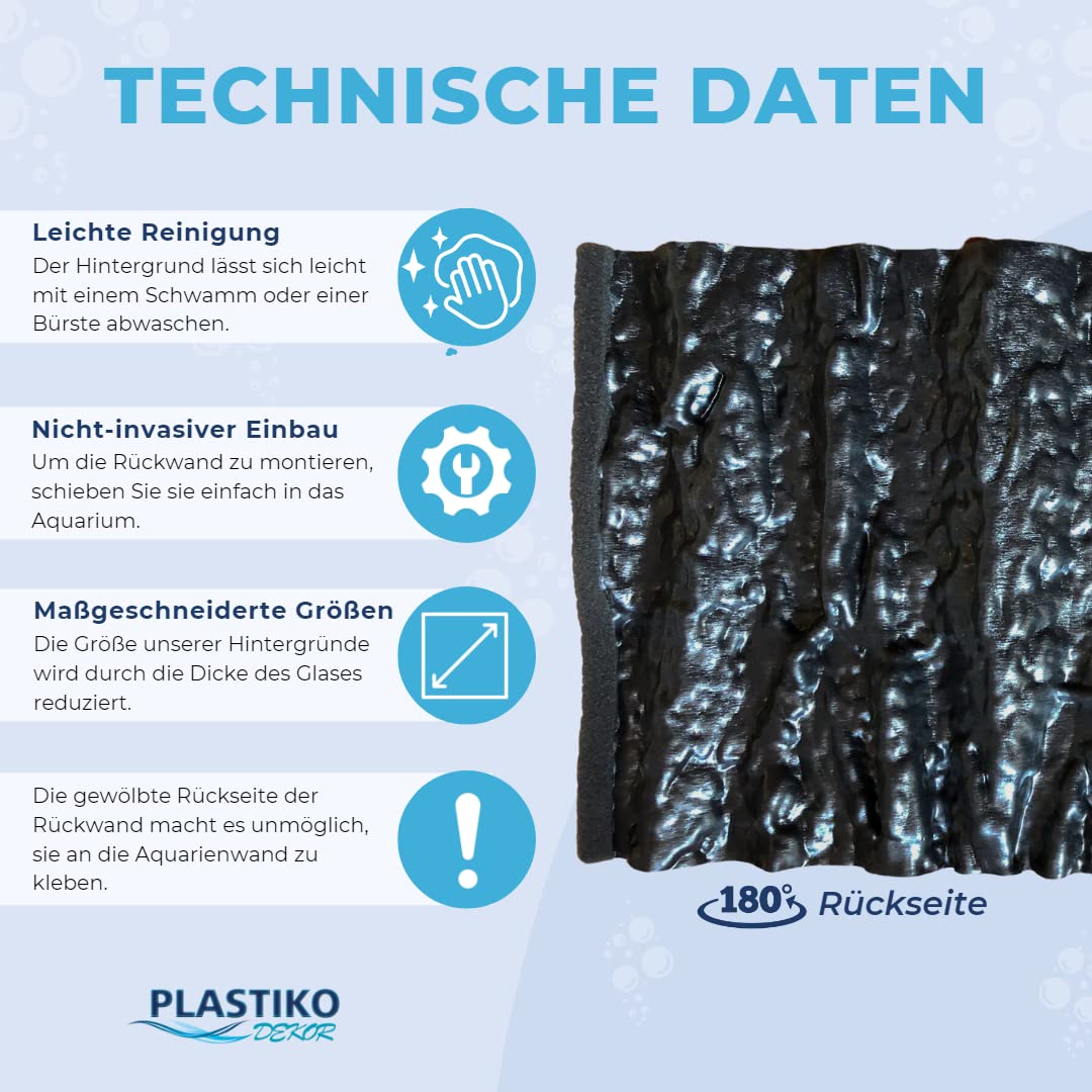 PLASTIKO - Aquarium achtergrond 3D I achterwand 120 x 50 cm I gemakkelijk te monteren en te PLASTIKO - Aquarium achtergrond 3D I achterwand 120 x 50 cm I gemakkelijk te monteren en te