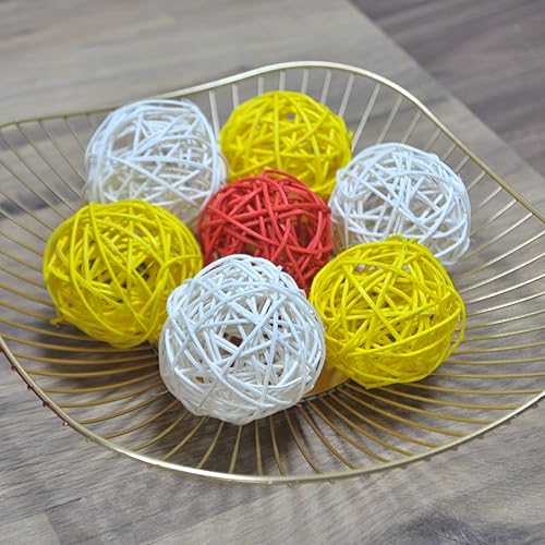 Miniatura 4 de Bolas decorativas de mimbre de ratán, diámetro de 1.6 pulgadas, rellenos de jarrón, relleno de cuencos, decoración del hogar, juguete para mascotas