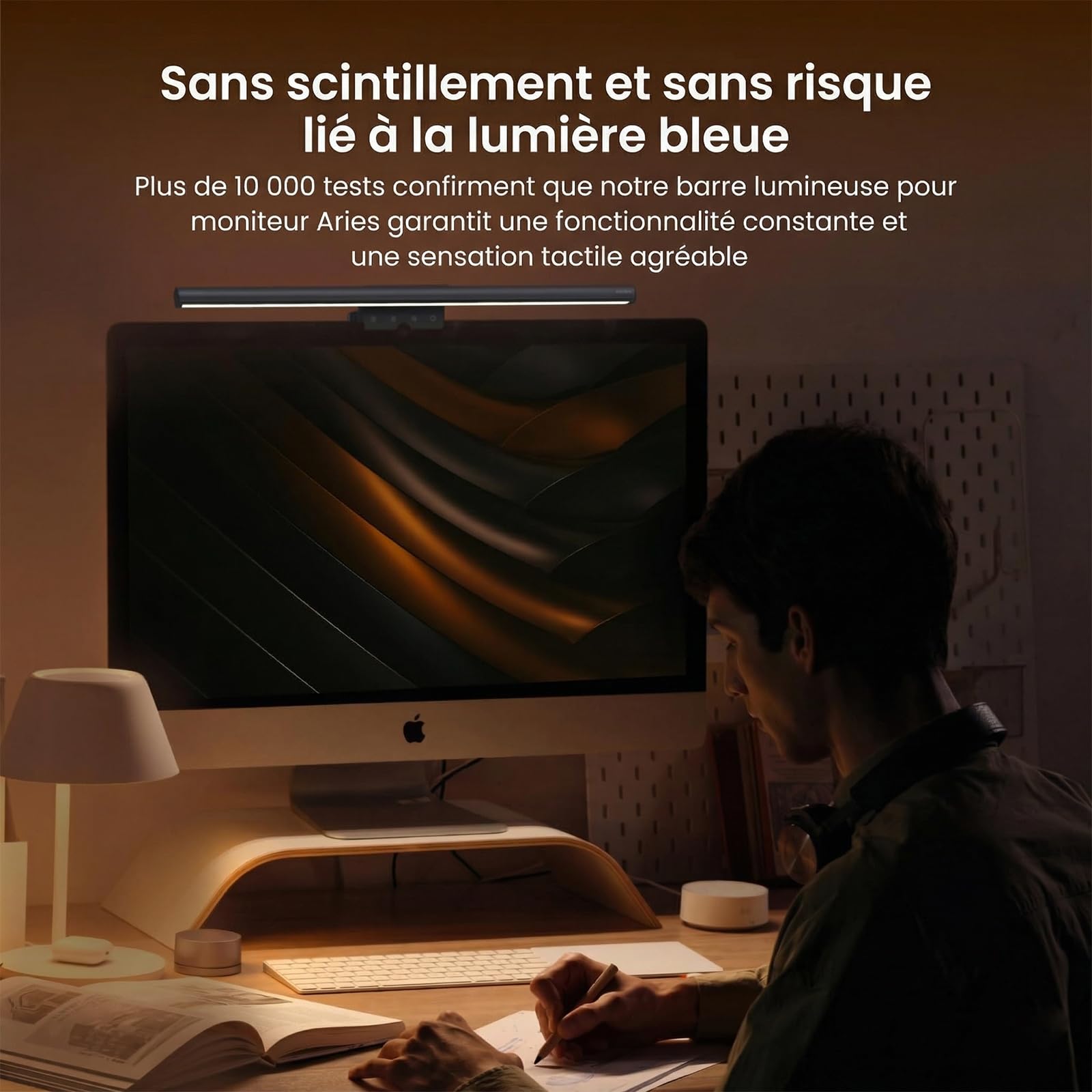 Yeelight Lampe Ecran PC avec Télécommande, 40cm LED Light bar Anti-Éblouissement, Luminosité de couleur ajustable Screenbar, Contrôle Tactile USB pour Bureau, Gaming et Maison, Gradable en continu