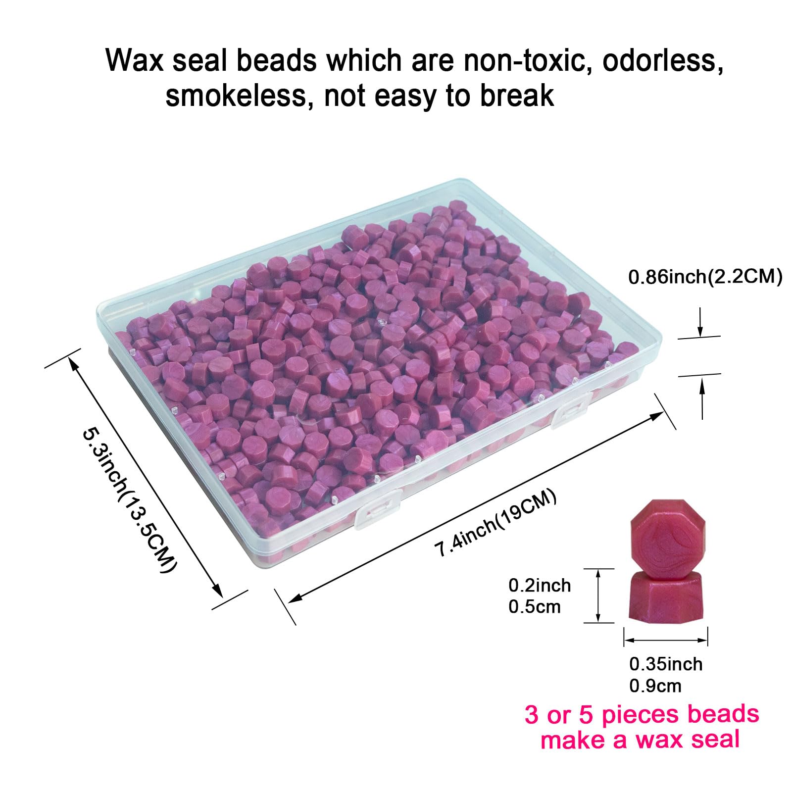 Tomgenrine Premium Wax Seal Beads - 520 Rose Pink Sealing Pellets for Letters, Greeting Cards, Wine Bottles & Crafts | Professional-Grade for Wedding Invitations & DIY Projects