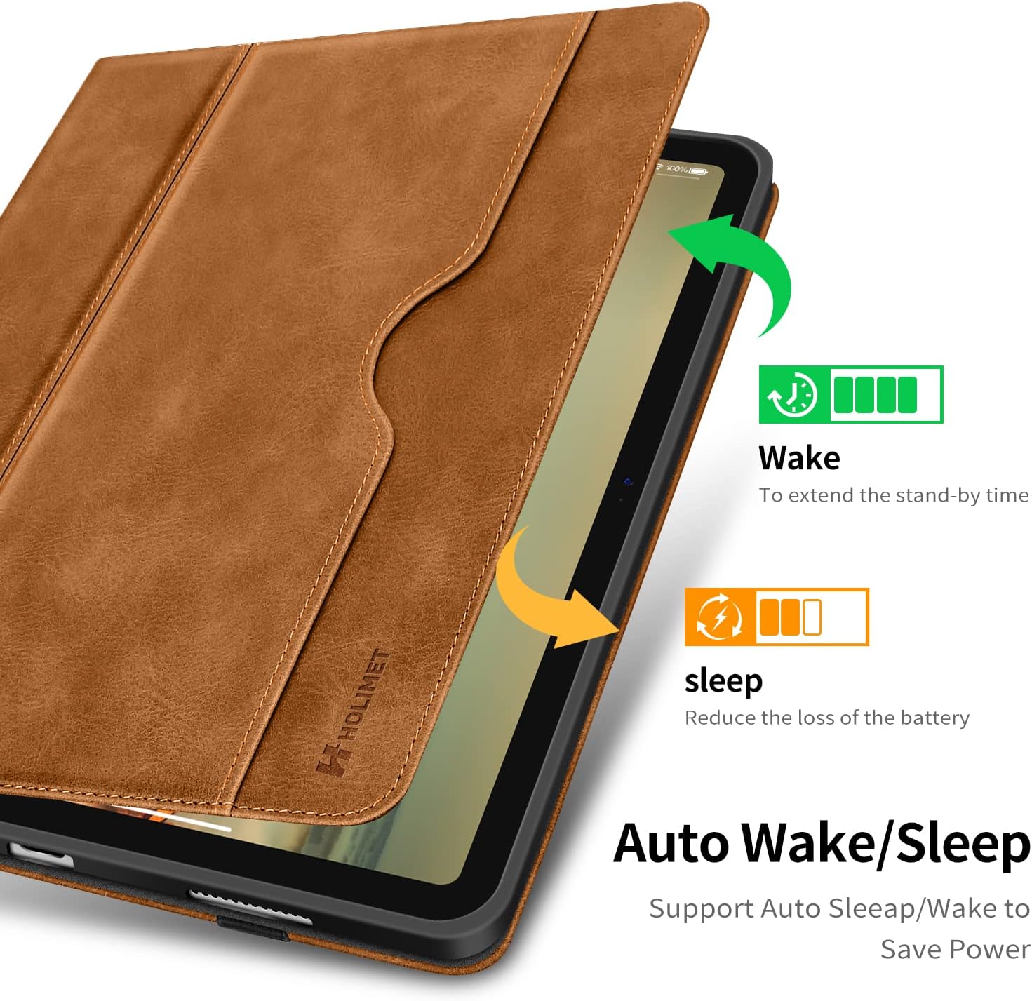 H HOLIMET Case for iPad (A16) 11th Generation 11'' 2025/10th Generation 10.9 Inch 2022 New with Pencil Holder Protective Cases Shockproof Cover Vegan Leather, Brown