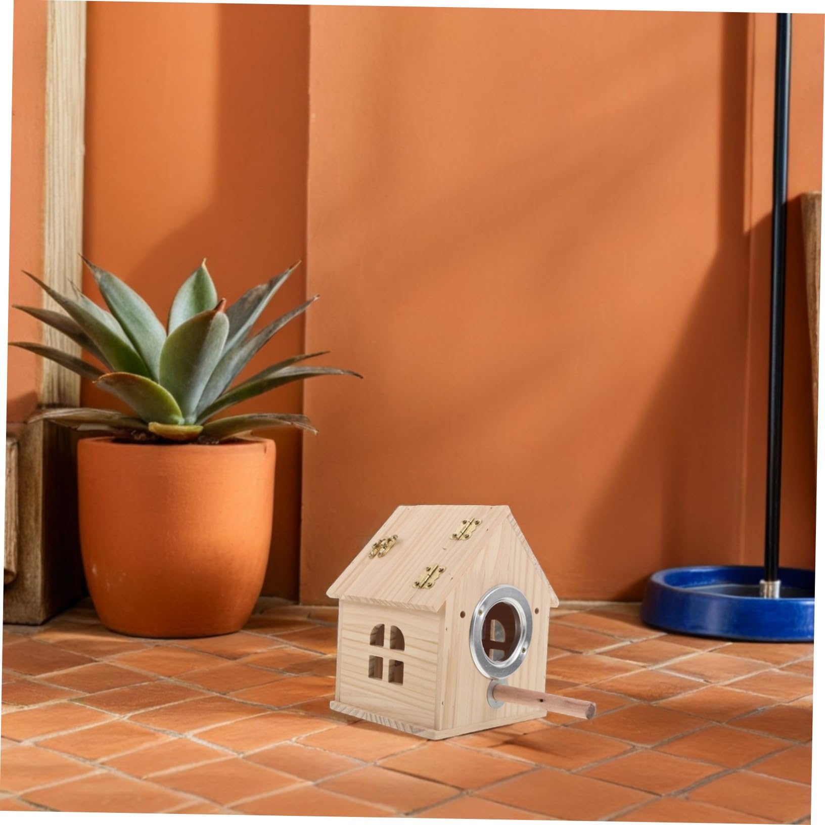 WOONEKY Bird Nest Box For Small Parakeets and Lovebirds Wooden Breeding House with Removable Top and Easy Access Door Nesting Cage For Budgie Finch Sparrow