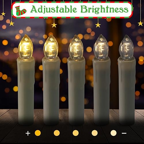 Miniatura 3 de EuroFone Velas de árbol de Navidad, 30 velas LED sin llama parpadeantes con batería con clips extraíbles para decoración de árboles de Navidad en