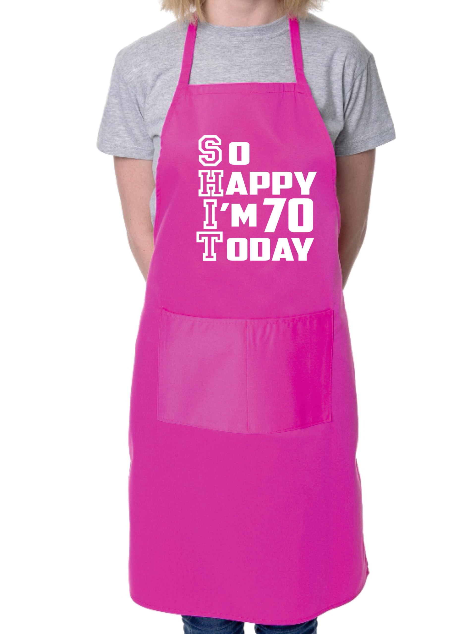 Print4u Unisex Pink Apron Funny 70Th Birthday Gift For Men & Ladies Turning 70 Present