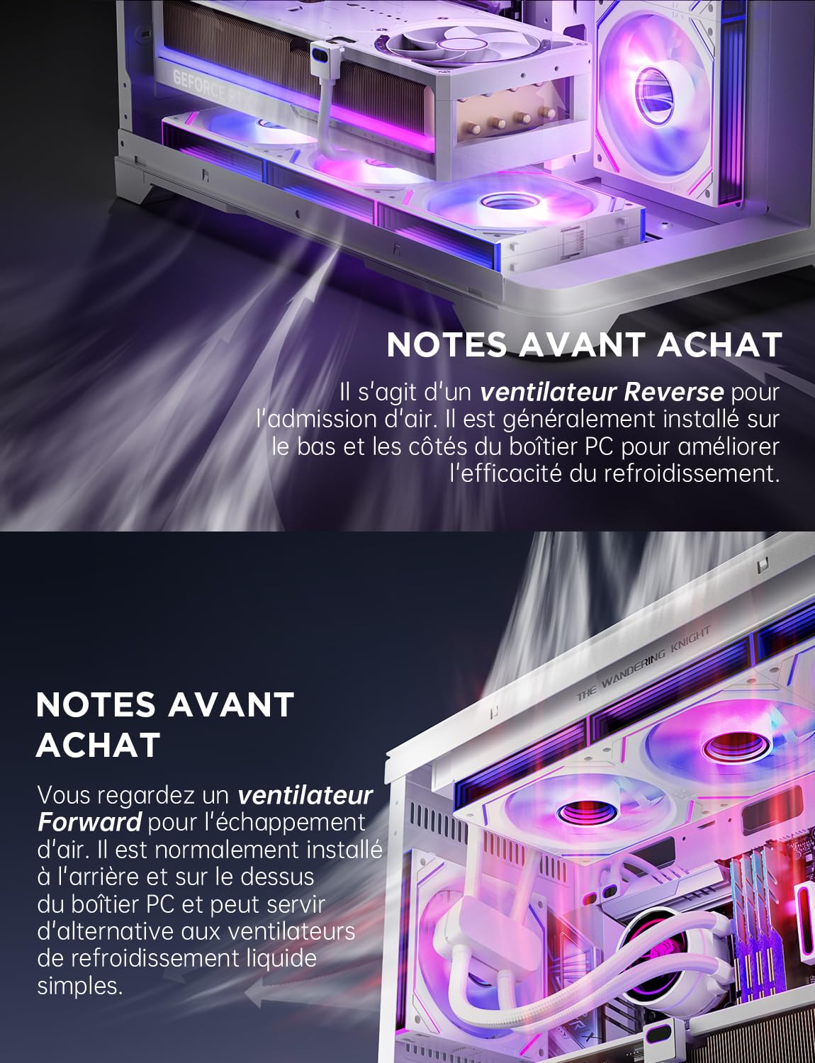 AsiaHorse DAWN Pro ARGB Daisy Chain [Infinity Mirror] [HDB] Ventilateur de PC, inversé, 120 mm, 71 CFM/1850 RPM/2,6 mmH2O 4 broches PWN & 5 V 3 broches ARGB, pour Asus Aura, ASRock (lot de 3)