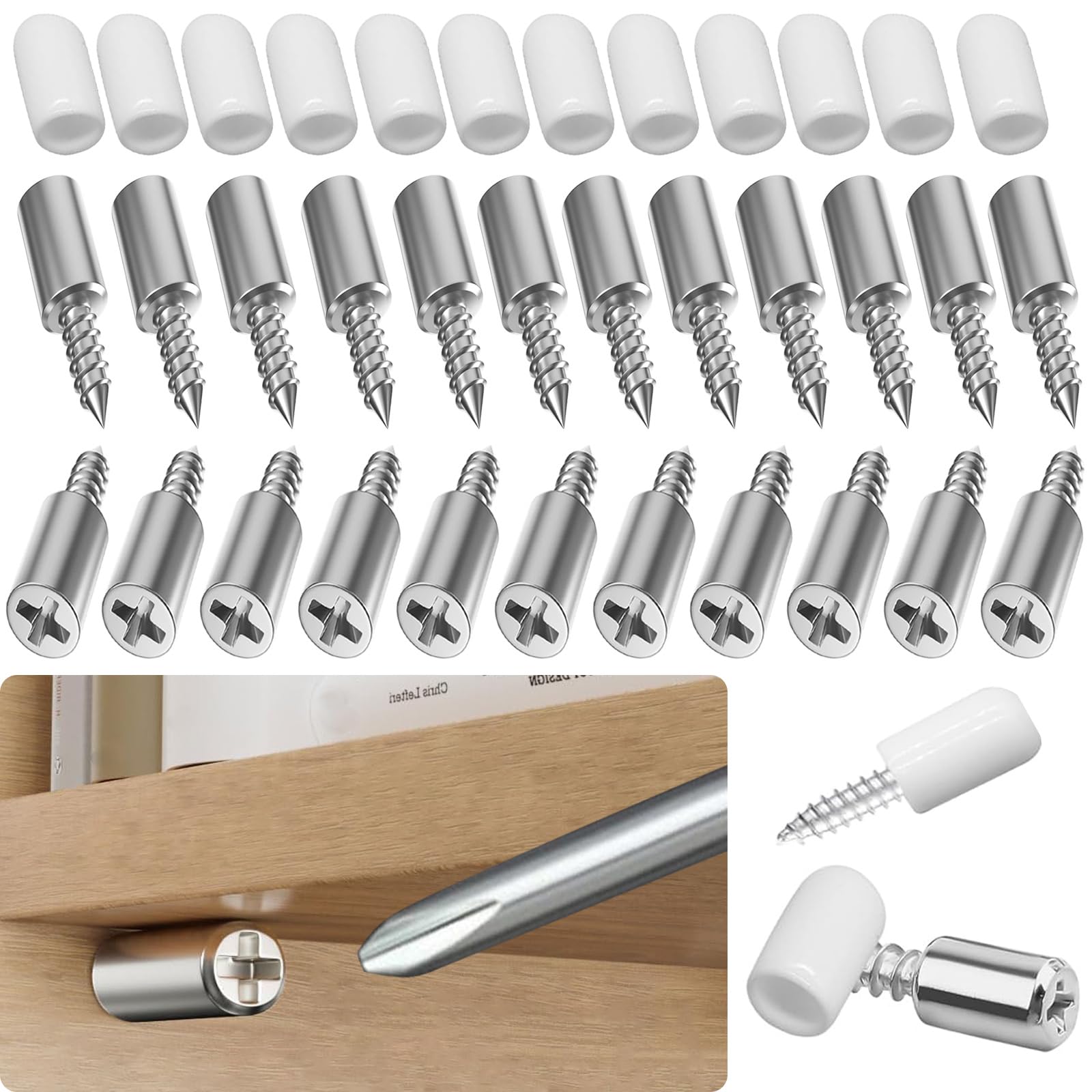 120 PCS Shelf Support Pegs, Shelf Pins with Anti-Slip Silicone Sleeve, Pegs for Shelves for Kitchen Cabinet, Cupboard, Bookcase, Closet and Glass Case-image-30