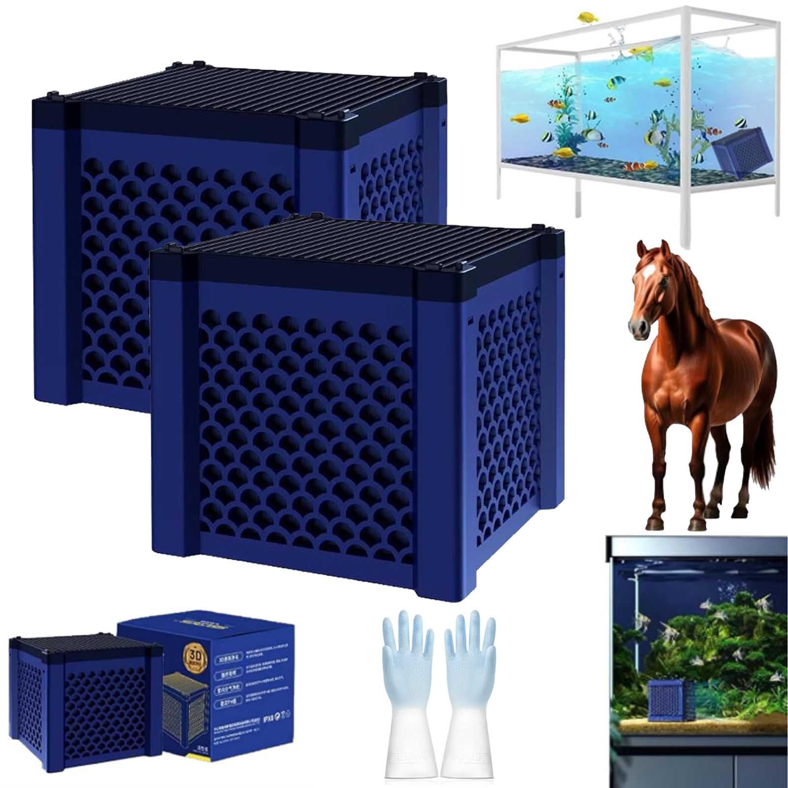 Filtre pour Abreuvoir Pure Cube, Purecube 2.0 - pour Le Nettoyage de Vos abreuvoirs, Cube purificateur d'eau écologique pour Aquarium, Filtre à Charbon Actif pour Le Nettoyage des abreuvoirs (2)