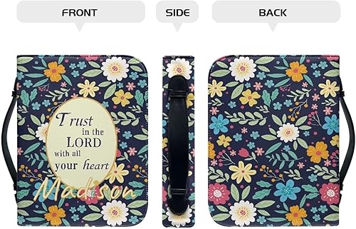 Miniatura 3 de Tuoxiukan Funda de Biblia personalizada con imagen de piel sintética para mujeres y hombres, bolsa de mano para la Biblia, accesorios escolares para