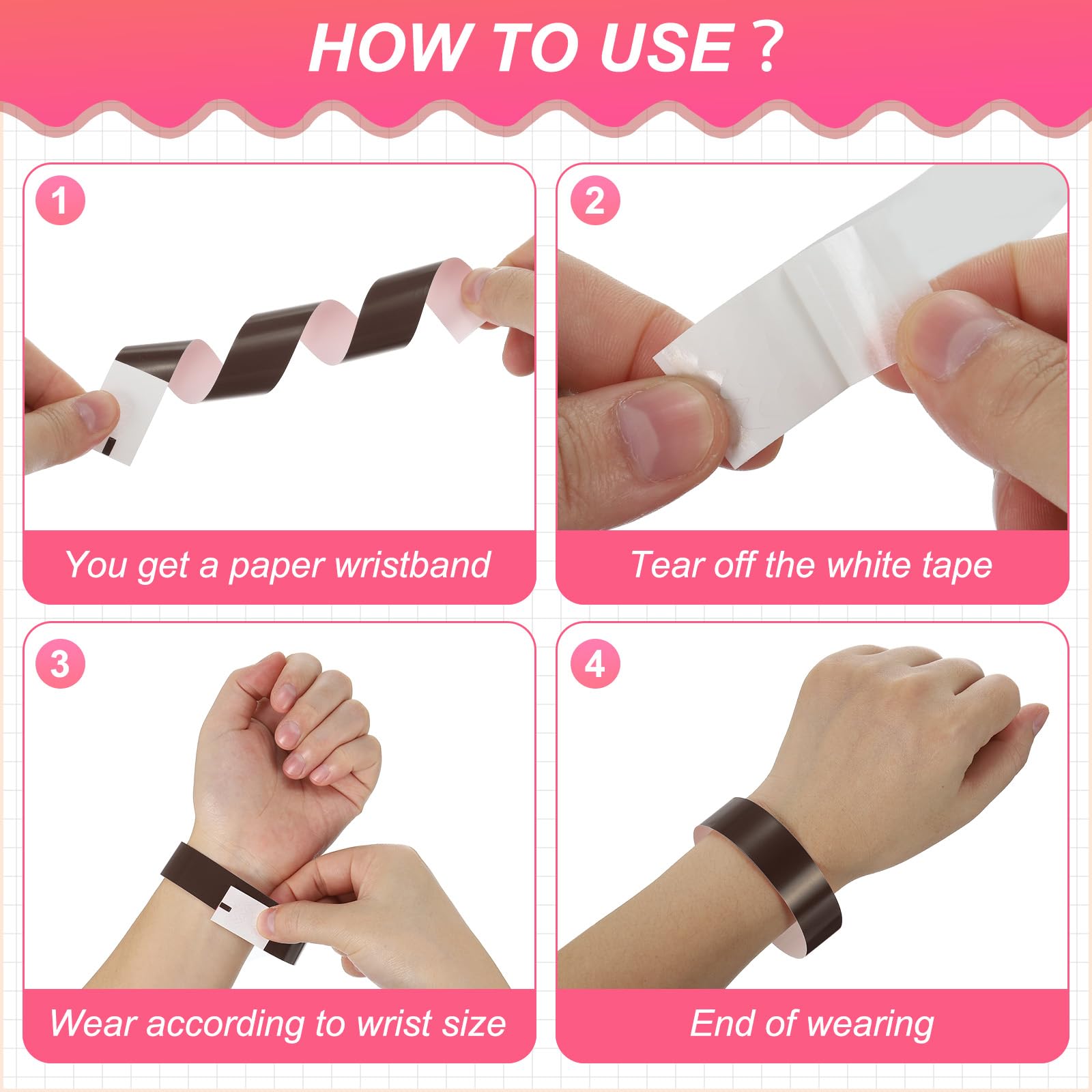 PATIKIL Paper Wristbands for Events 1200 Pack Neon Party Wrist Bands - Image 4