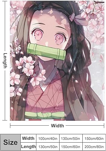 Miniatura 2 de D.emon Sl.Ayer Ka.Mado Ne.Zuko - Manta de felpa ultra suave de franela esponjosa para todas las estaciones, peso ligero, para sofá, sala de