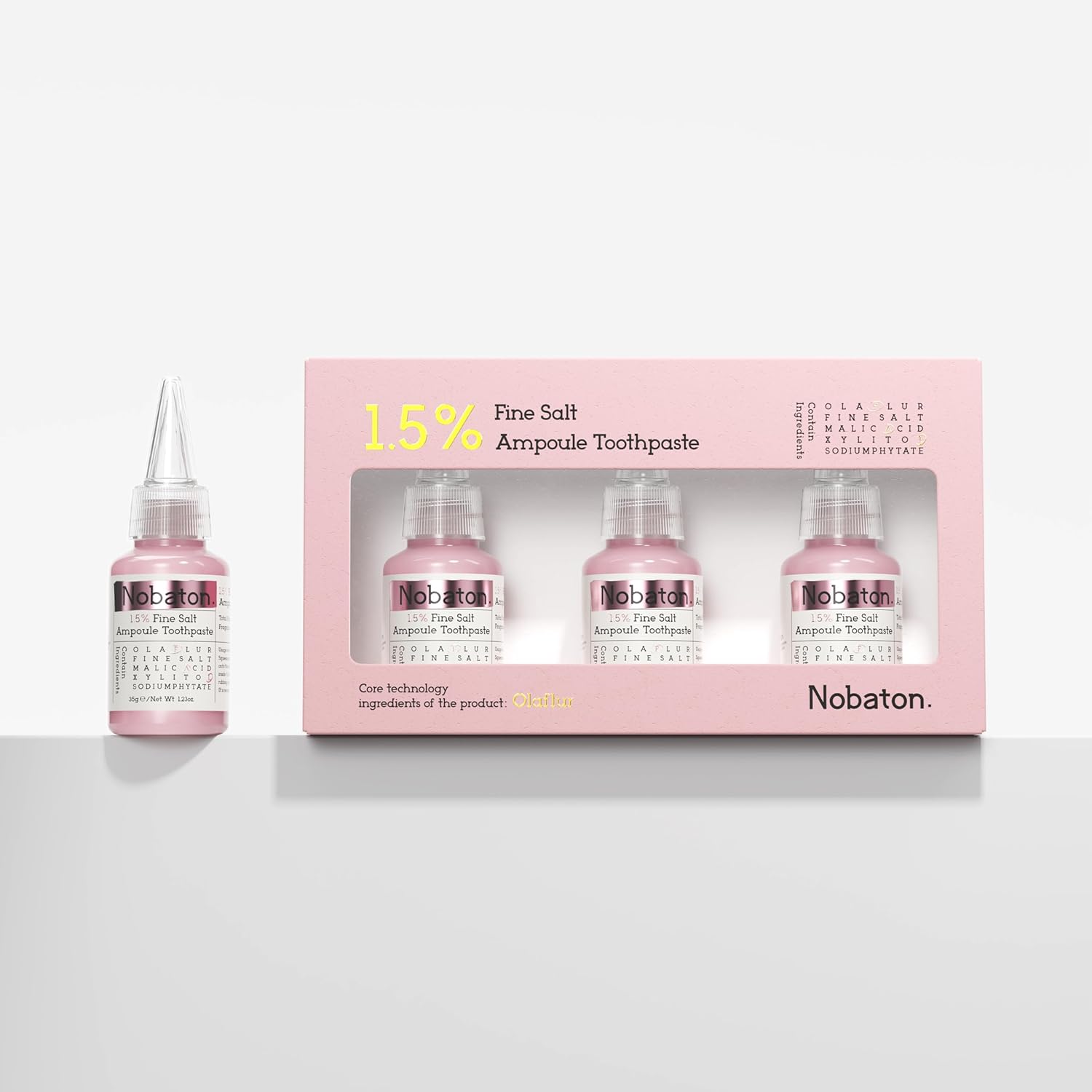 Ampoule Whitening Toothpaste Nano Hydroxyapatite, Helps Remineralize for Sensitive Teeth, Stain Revomal with Organic Fruit Acid, Olaflur for Enhancing Dental Defense, 3 Bottles(1.23Oz/Bottle)