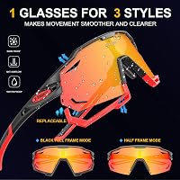 X-TIGER Polarizált Kerékpáros Napszemüveg 5 Cserélhető Lencsével - TR90 Keret, UV400 Védelem, Férfi-Női Sport Szemüveg Biciklizéshez, Sízésh 5