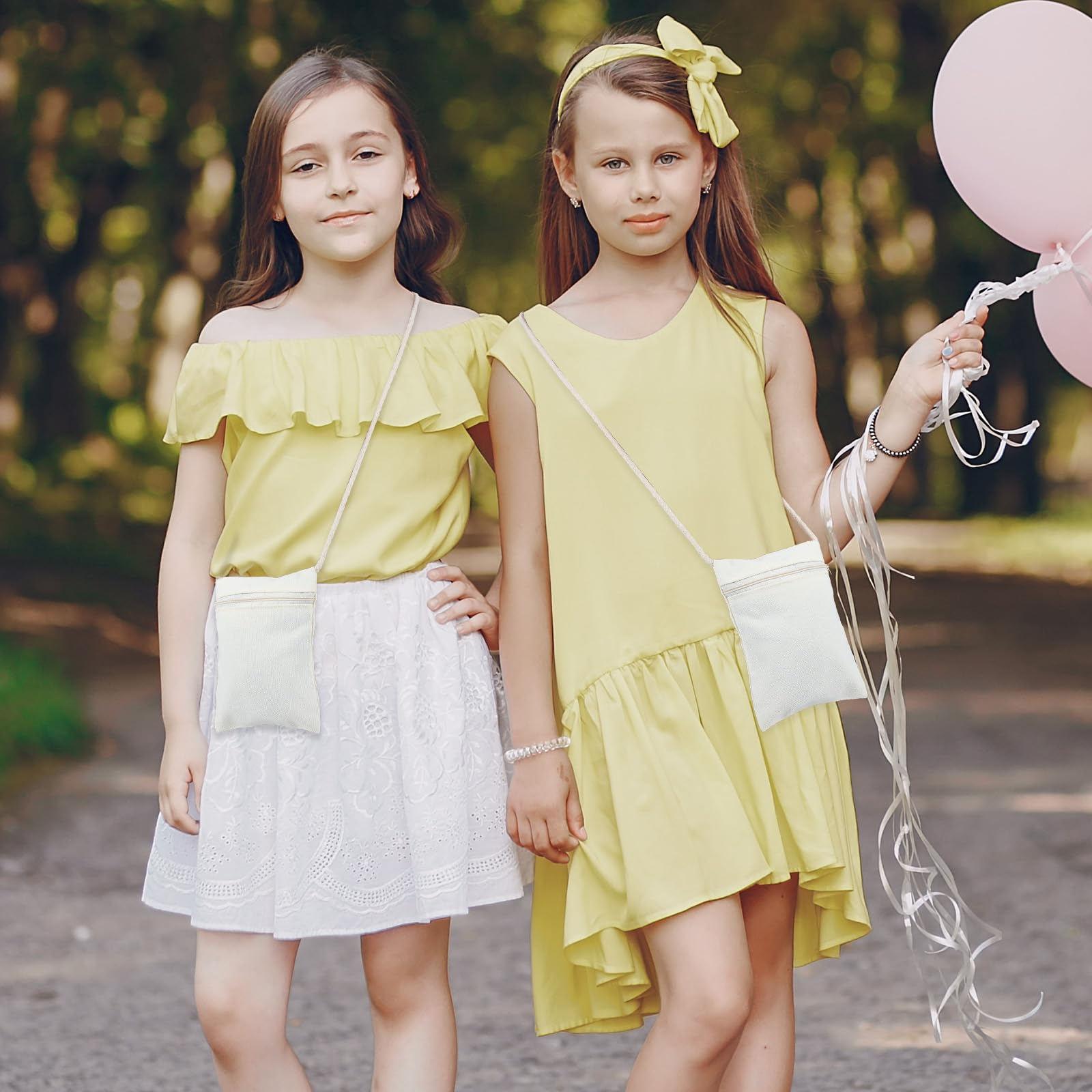 Lot de 4 sacs en tissu pour peinture, sacs fourre-tout en toile pour enfants, mini sac à bandoulière pour activités créatives et célébrations