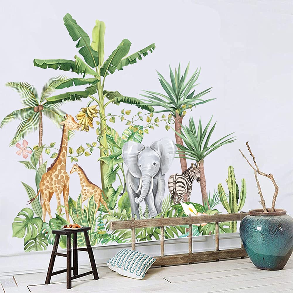 Buy Supzone Tropical Rainforest Wall Sticker Jungle Animal Wall Decal