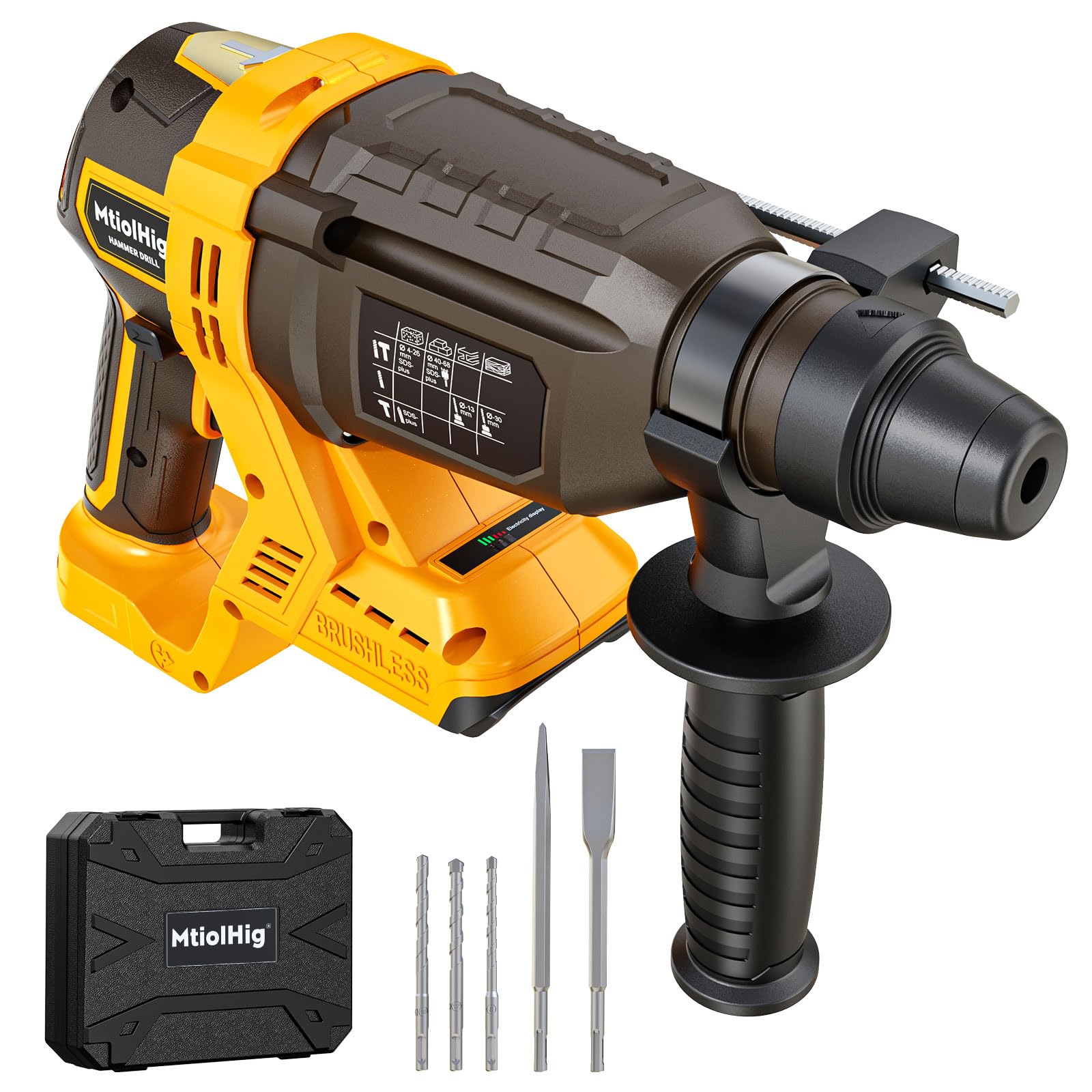 1" SDS-Plus Cordless Rotary Hammer Drill 4-Mode 7-Speed