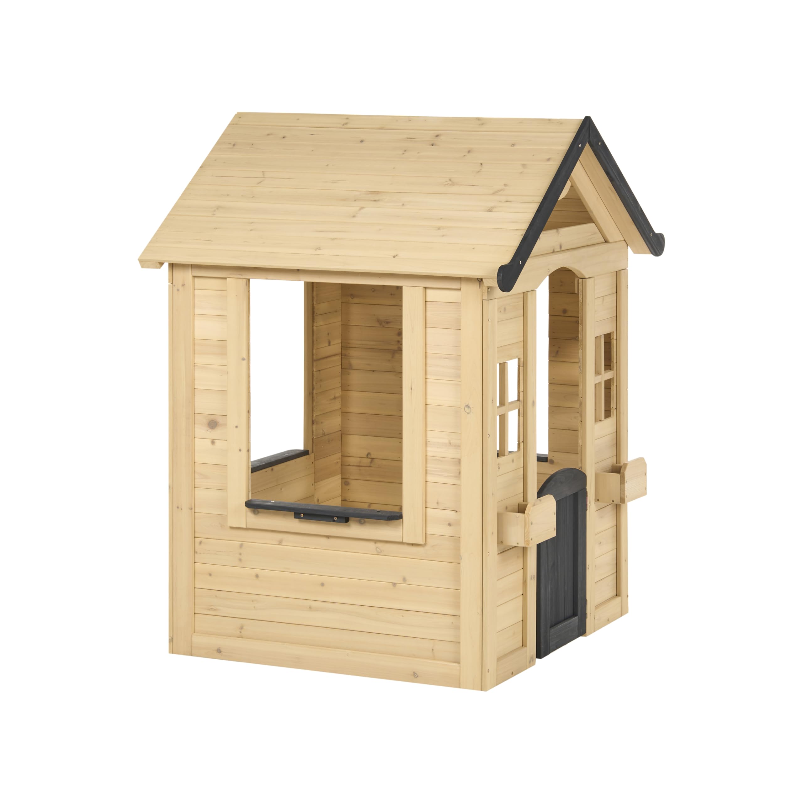 Casetta da giardino per bambini Casa in legno marrone chiaro