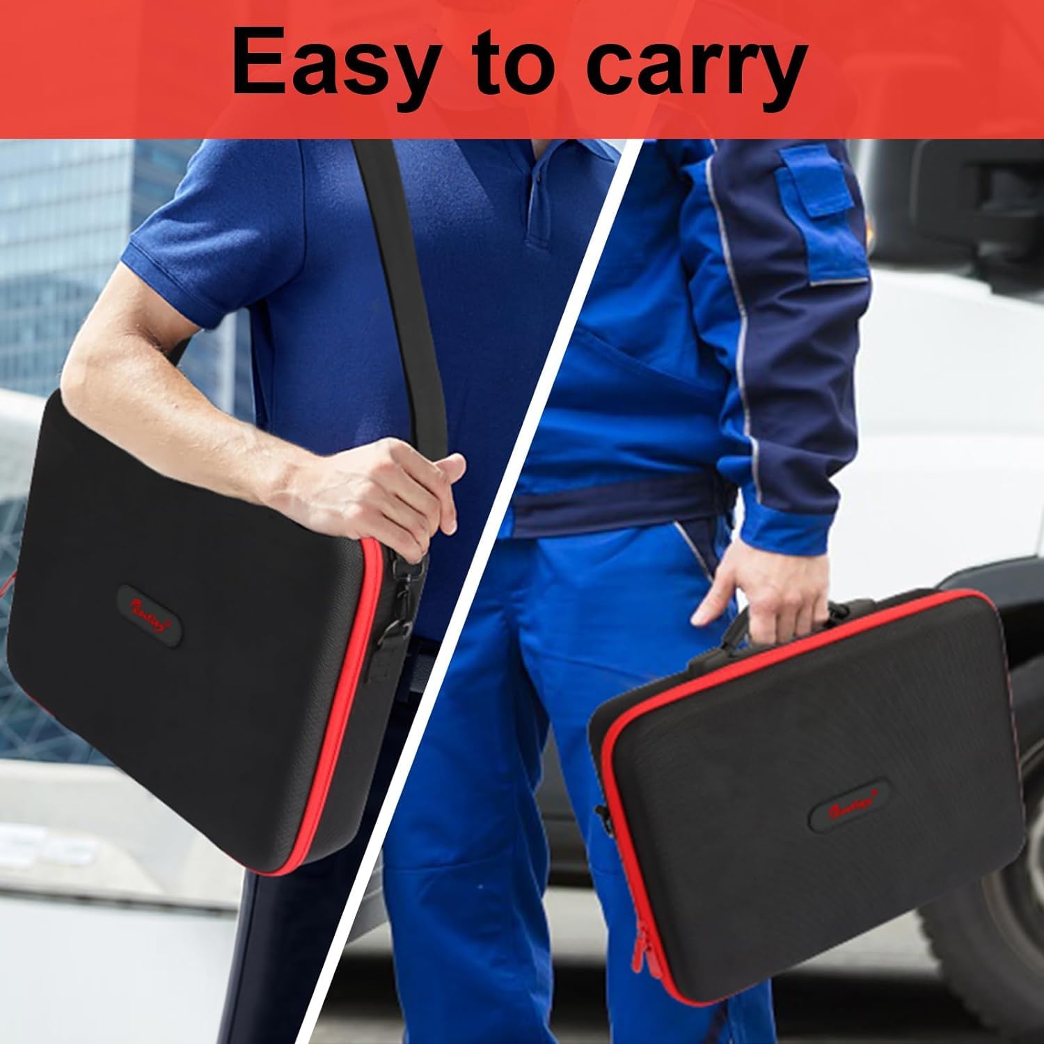 Powarobor Portable Dur Boîtier de Rangement de Batterie pour Einhel_l_/Bosch 18V Batterie et Chargeur, Sac de Transport pour Contenant Une Batteries 18V 2.0/3.0/4.0/5.0/6.0Ah (Mallette Uniquement)