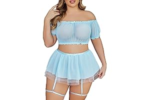 Women Plus Size Mesh Ruffle Lingerie Set: Unleash Your Enchanting Charm