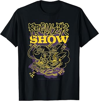 Regular Show Golden Character Outlines Funny Cartoon T-Shirt