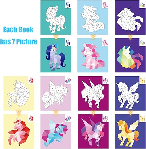 Miniatura 3 de Libro de calcomanías para niños de 4 a 8 años, calcomanías de números de pintura, calcomanías para niños, libro de calcomanías de caballos, libro de