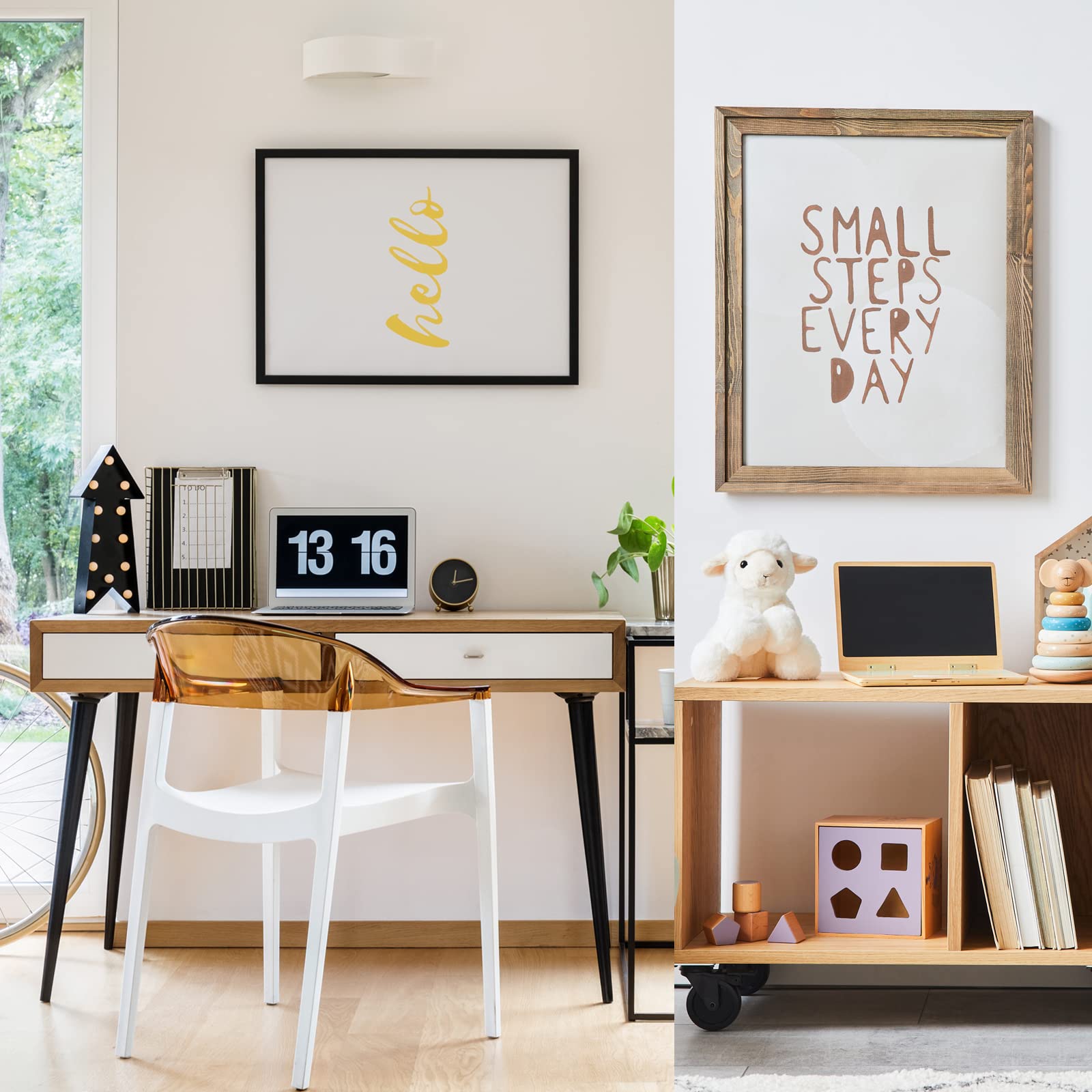 RENRUIRUI Bacheca in Lino di Sughero, Cornice in Legno Bianca, Bacheca Decorativa per Appendere Promemoria Fotografici, per La Scuola Dell'ufficio della Cucina di Casa(Size:60X90CM