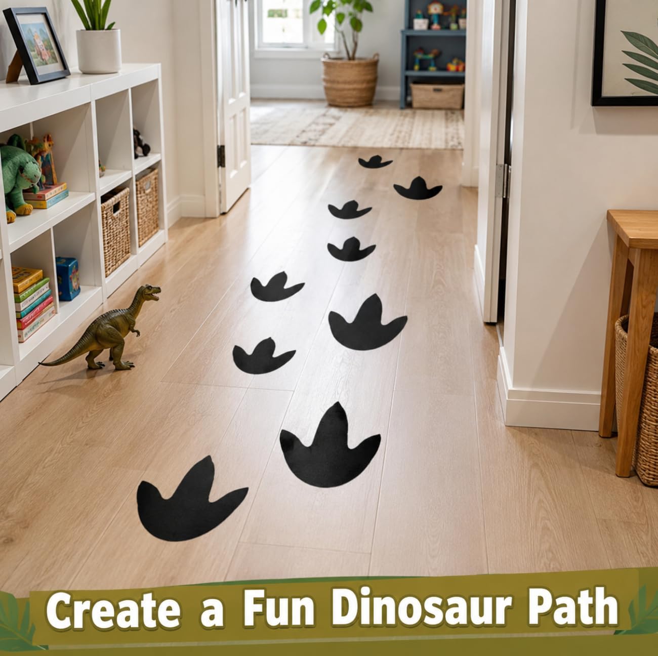 45 pcs Dinosaur Party Floor Stickers Dinosaur Footprints Wall Decals image 5