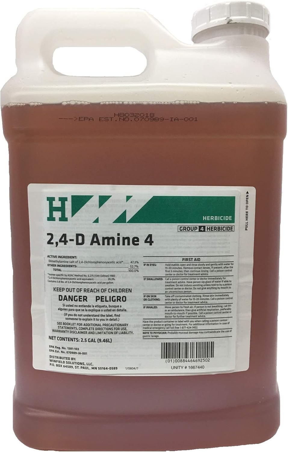 Winfield Shredder 2,4-D Amine 4 Herbicide 2.5 Gallon