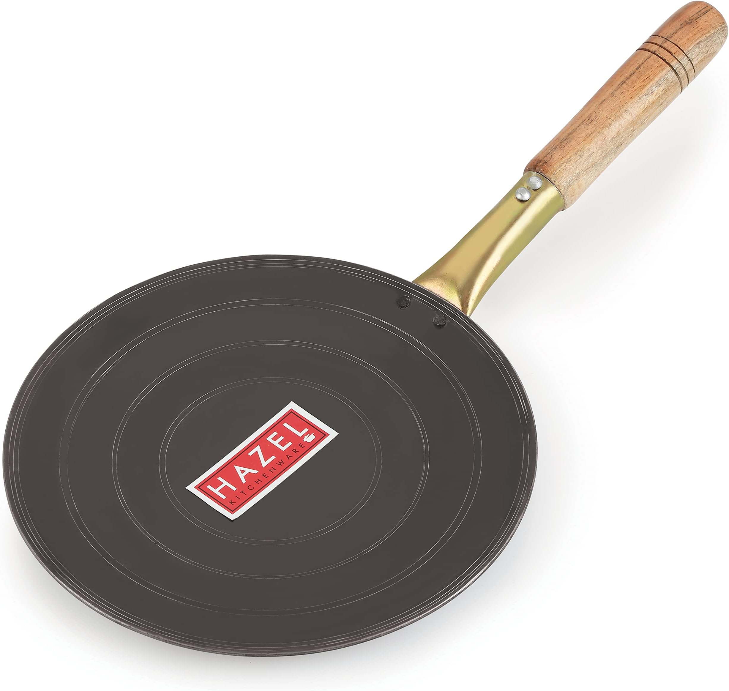 Buy XL Kitchen Iron Concave Tawa 25 cm with Wooden Handle, Roti Tawa