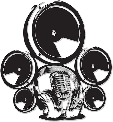 Vinilo adhesivo de pared para altavoces musicales Radio Art impermeable extraíble para altavoz Retro Audio Record House Mural Sticker Sticker