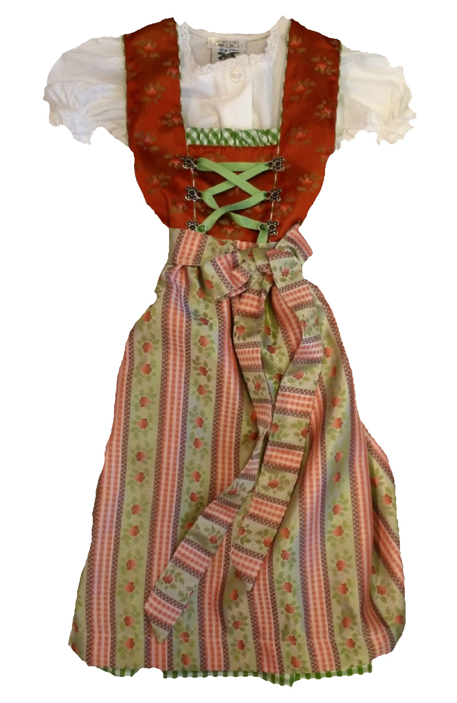 Świąteczny dziecięcy dirndl z bluzką i fartuchem do stroju ludowego rozm., wielokolorowa, 110 cm