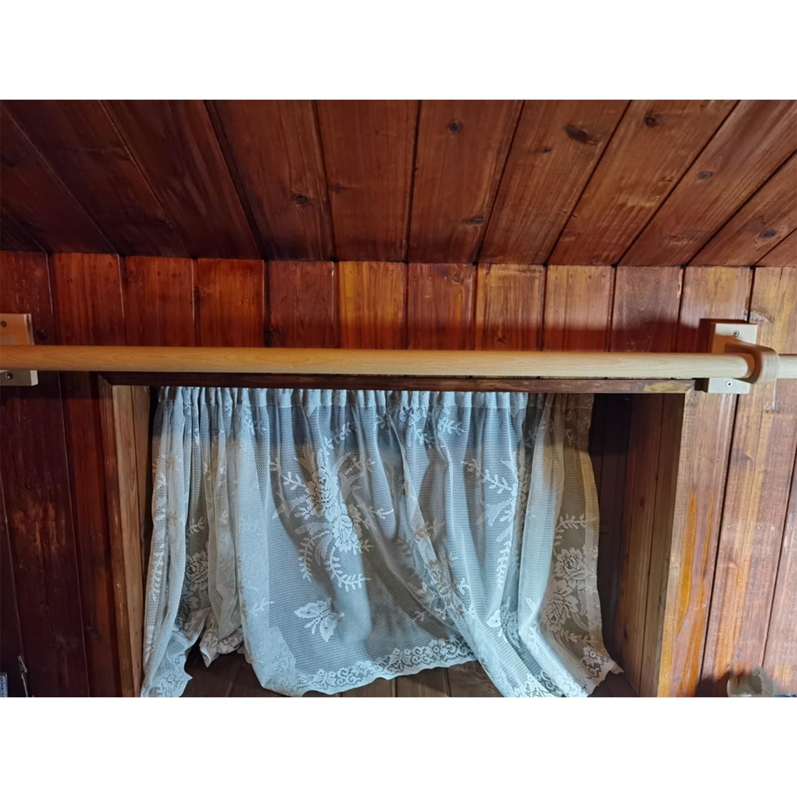 Tringle à Rideau Romaine en Bois Massif, Lisse et délicate, adaptée aux tringles à Rideaux de 100 à 320 cm.(160cm)