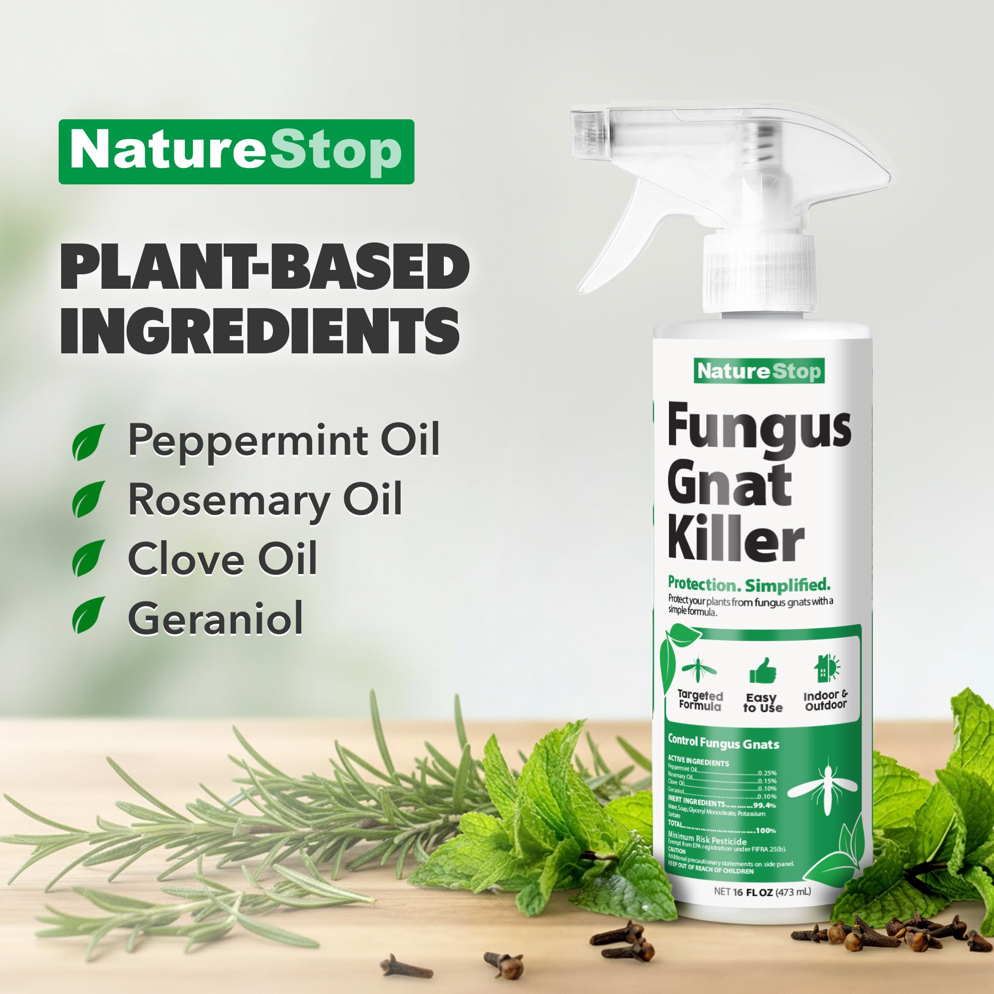 Amazon.com: NatureStop Fungus Gnat Killer Spray, Fast-Acting Treatment for  Soil & Houseplants, 16 oz (475mL) : Health & Household