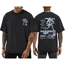 Christian Jesus Shirts for Men Hawaiian Beach T Shirts Vintage Bible Verse Faith Acid Wash Palm Trees Graphic Tees