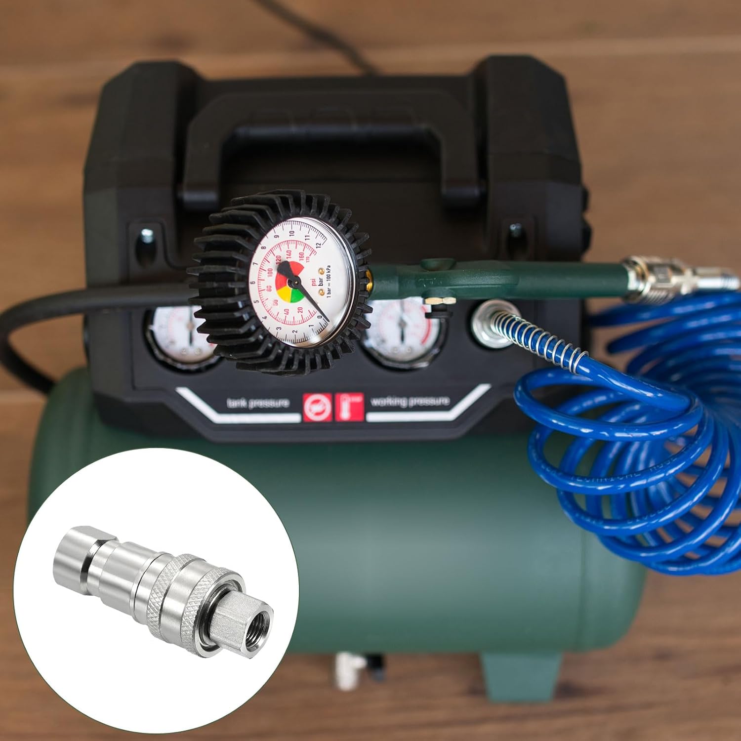 YOKIVE Hydraulic Quick Connect Couplers Set, Carbon Steel Pipes | Fitting Plug Adapter Great for Constructions Agriculture (Silver Tone, G1/8)